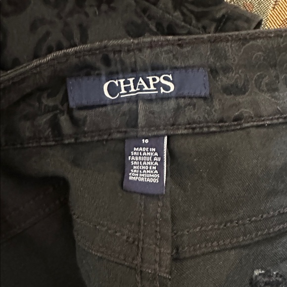 Chaps Soft Black Texture Pattern Jeans Size 16 - Picture 8 of 8